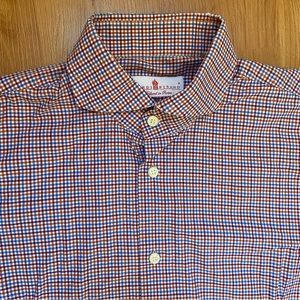 Eredi Pisano Slim Fit Plaid Button Up Shirt Men’s 41/16